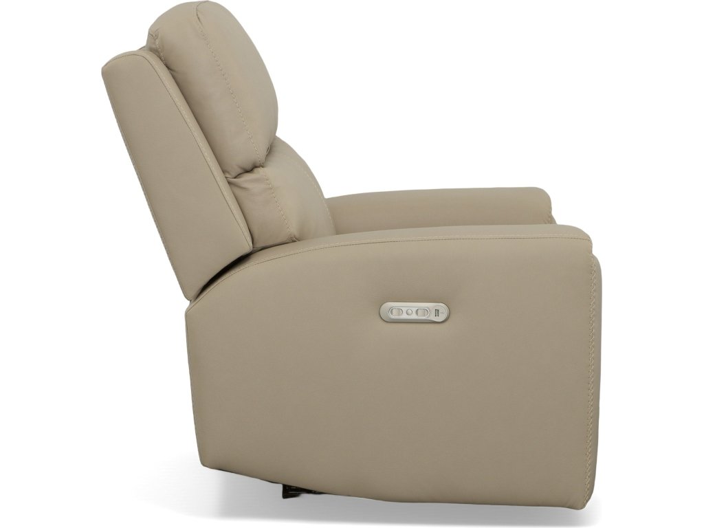 Jarvis Parchment Leather Power Recliner with Power Headrest - image 2