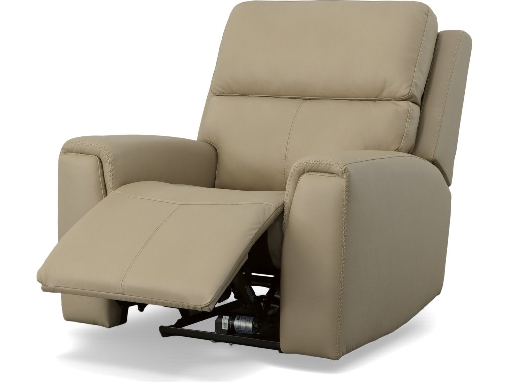 Jarvis Parchment Leather Power Recliner with Power Headrest - image 4