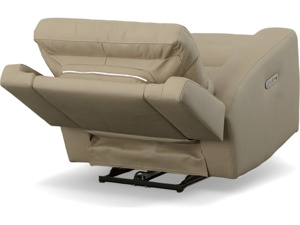 Jarvis Parchment Leather Power Recliner with Power Headrest - image 8