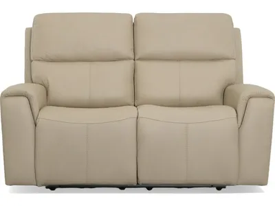 Jarvis Parchment Leather Power Reclining Loveseat with Power Headrests - Alternative View