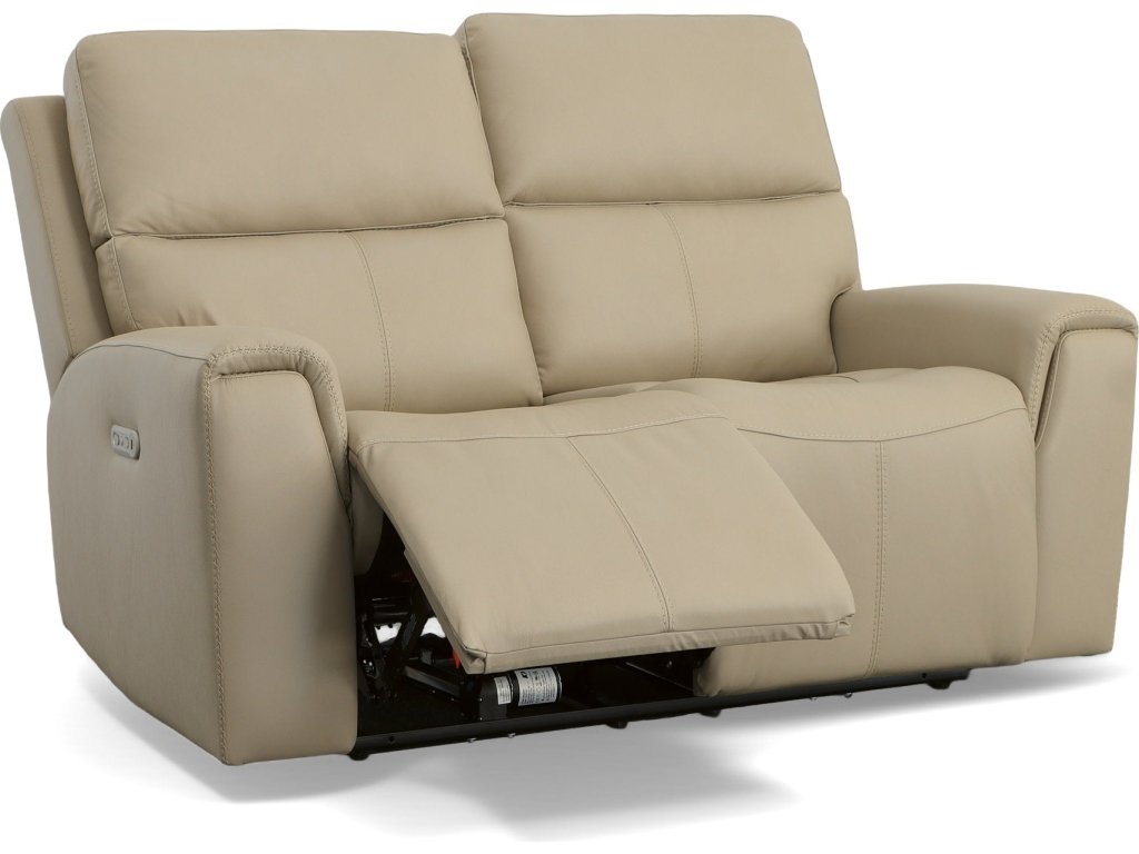 Jarvis Parchment Leather Power Reclining Loveseat with Power Headrests - image 4