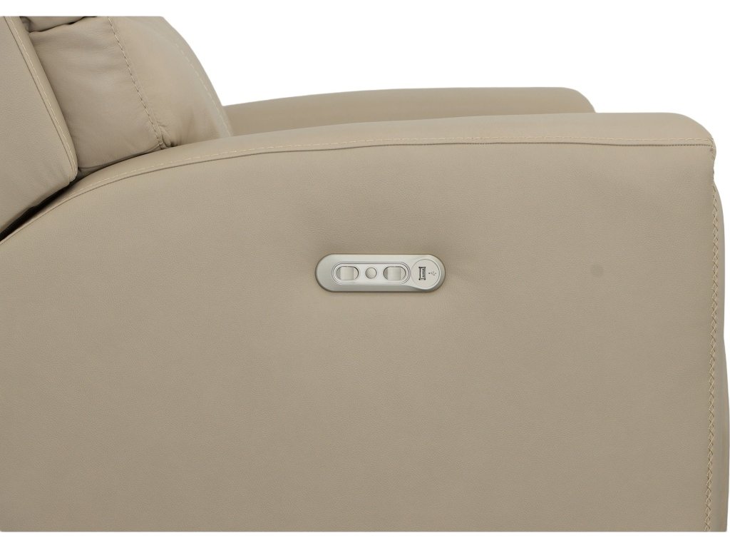 Jarvis Parchment Leather Power Reclining Loveseat with Power Headrests - image 8