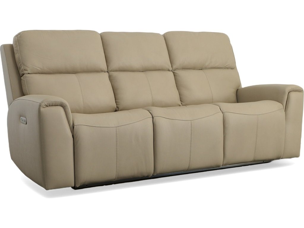 Jarvis Parchment Leather Power Reclining Sofa with Power Headrests - main image