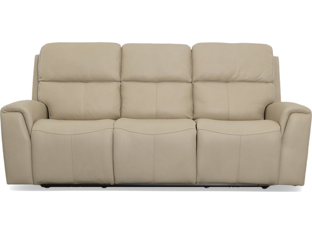 Jarvis Parchment Leather Power Reclining Sofa with Power Headrests - image 1