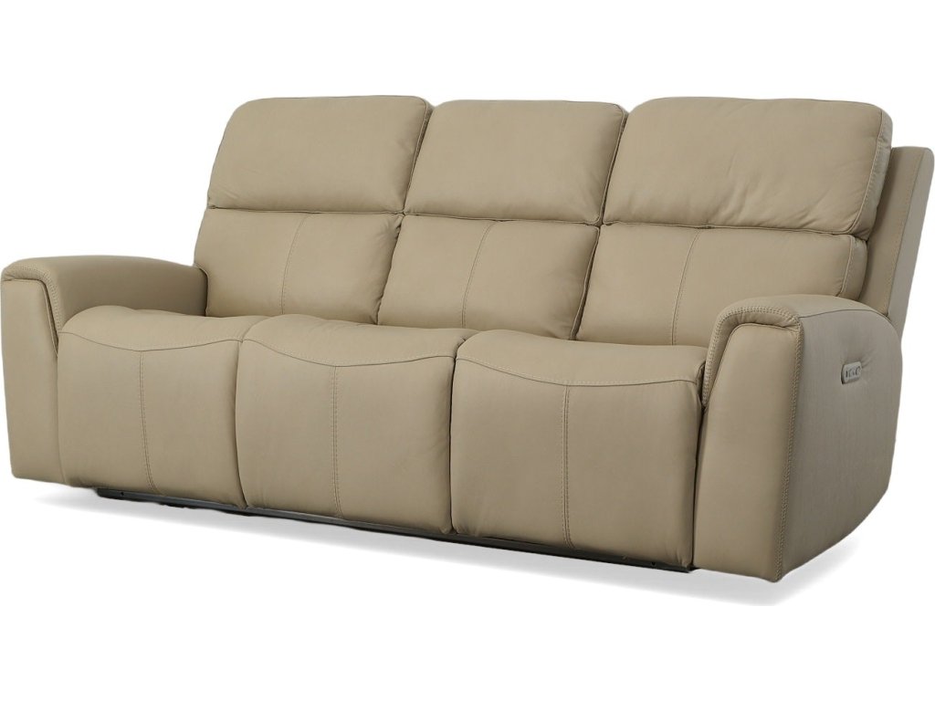 Jarvis Parchment Leather Power Reclining Sofa with Power Headrests - image 3