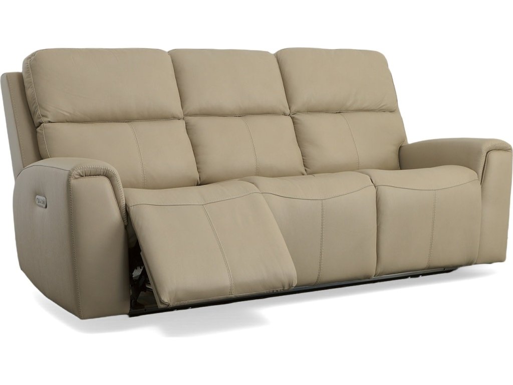 Jarvis Parchment Leather Power Reclining Sofa with Power Headrests - image 4
