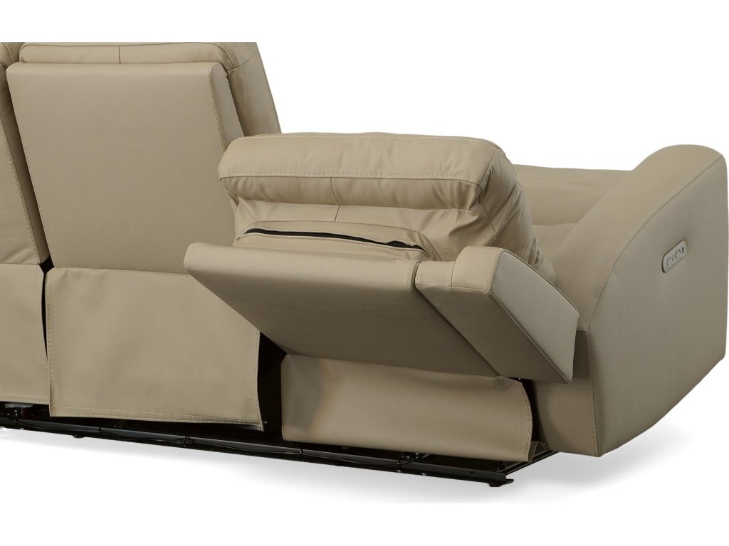 Jarvis Parchment Leather Power Reclining Sofa with Power Headrests - image 7