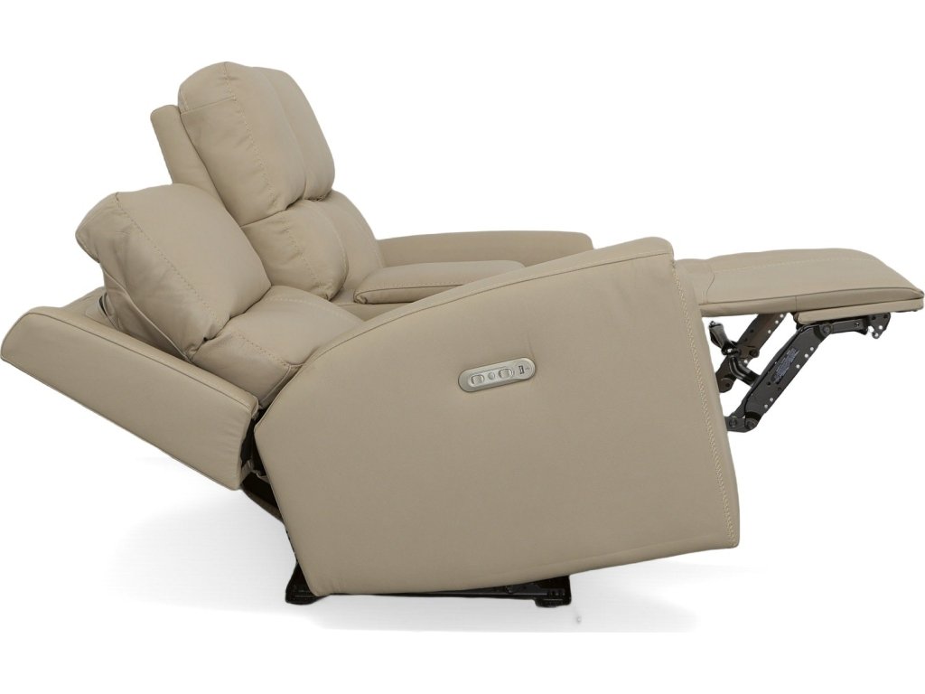 Jarvis Parchment Leather Power Reclining Loveseat with Console & Power Headrests - image 9
