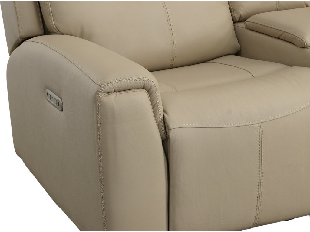 Jarvis Parchment Leather Power Reclining Loveseat with Console & Power Headrests - image 7