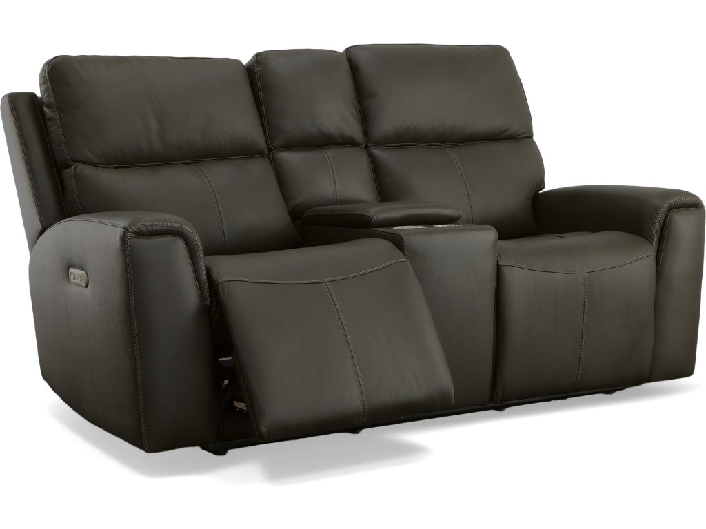 Jarvis Mica Leather Power Reclining Loveseat with Console & Power Headrests - image 5
