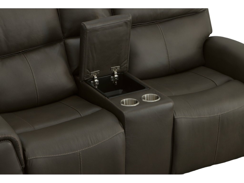 Jarvis Mica Leather Power Reclining Loveseat with Console & Power Headrests - image 6