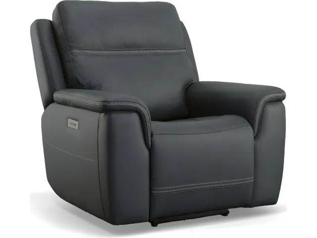 Sawyer Marine Leather Power Recliner with Power Headrest & Lumbar