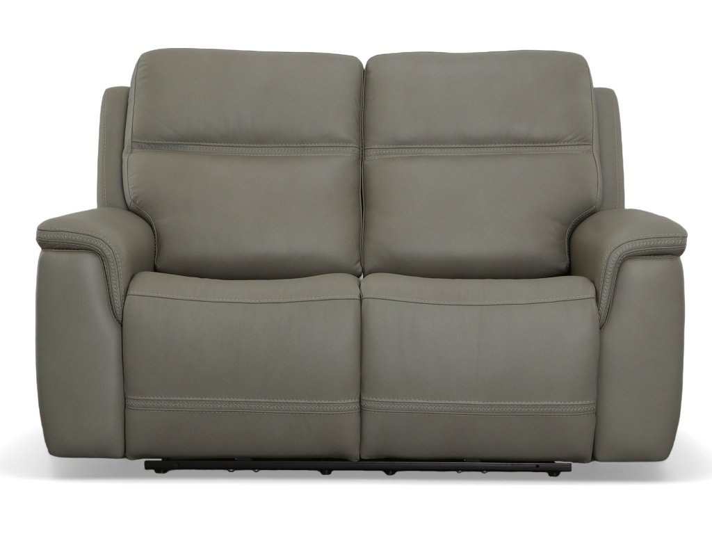Sawyer Grey Leather Power Reclining Loveseat w/ Pwr Headrests, Lumbar - image 2