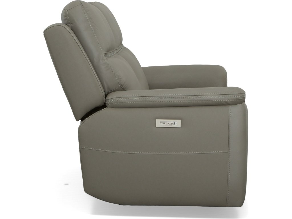 Sawyer Grey Leather Power Reclining Loveseat w/ Pwr Headrests, Lumbar - image 3