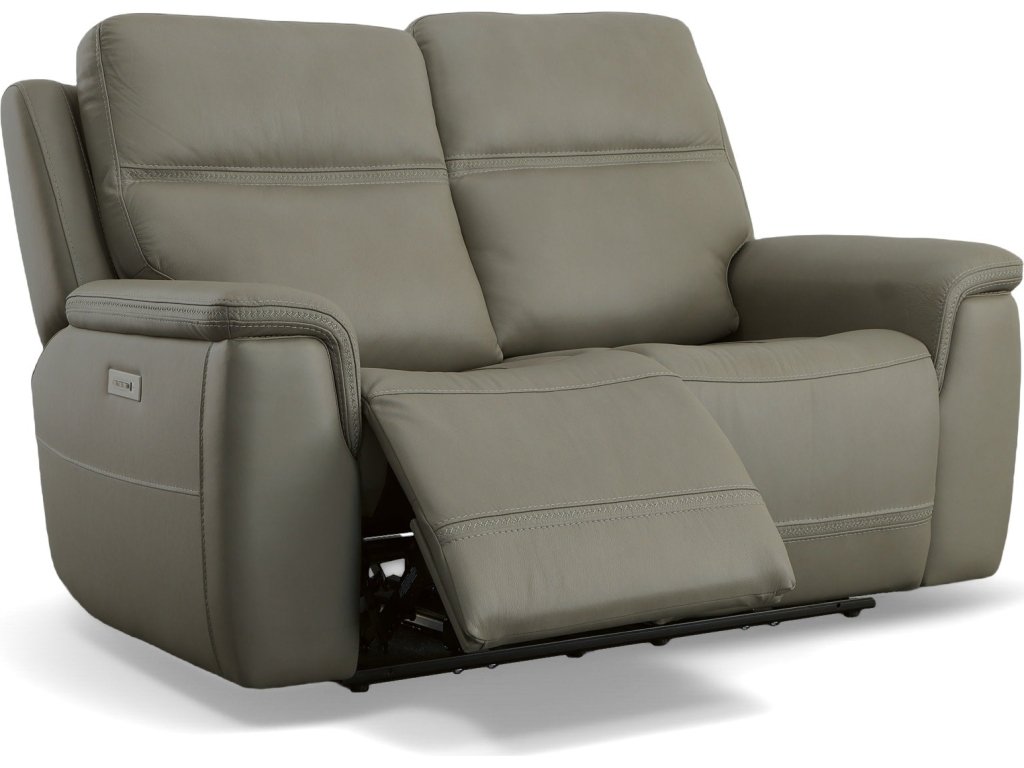 Sawyer Grey Leather Power Reclining Loveseat w/ Pwr Headrests, Lumbar - image 4