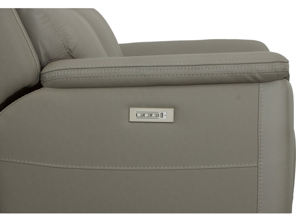 Sawyer Grey Leather Power Reclining Loveseat w/ Pwr Headrests, Lumbar - image 5