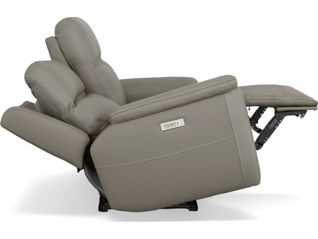 Sawyer Grey Leather Power Reclining Loveseat w/ Pwr Headrests, Lumbar - image 6