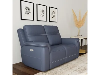 Sawyer Marine Leather Power Reclining Loveseat w/ Pwr Headrests, Lumbar