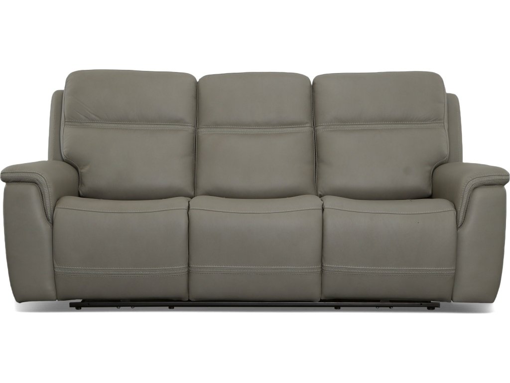Sawyer Grey Leather Power Reclining Sofa with Power Headrests & Lumbar - image 2