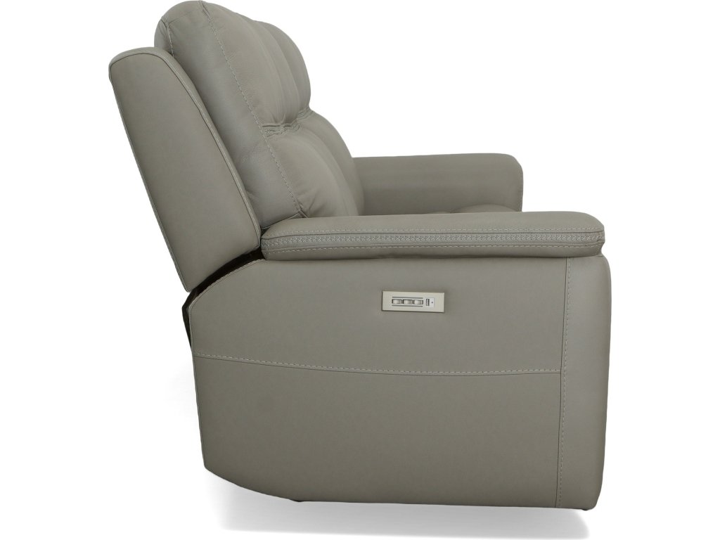Sawyer Grey Leather Power Reclining Sofa with Power Headrests & Lumbar - image 3