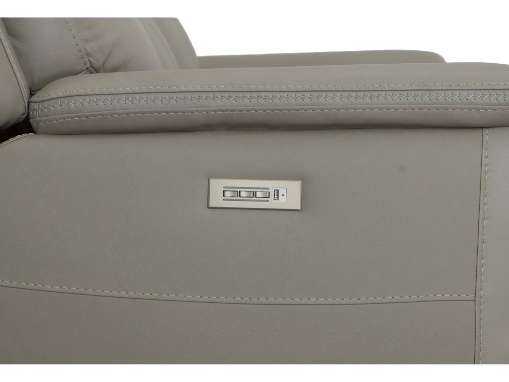 Sawyer Grey Leather Power Reclining Sofa with Power Headrests & Lumbar - image 5