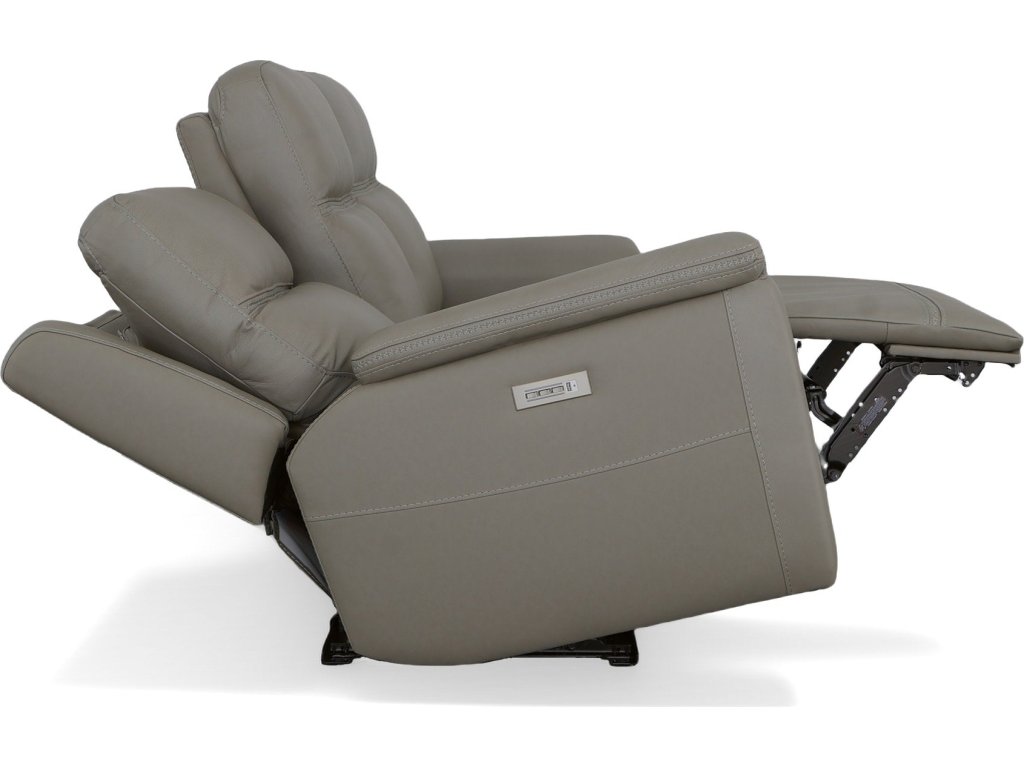 Sawyer Grey Leather Power Reclining Sofa with Power Headrests & Lumbar - image 6