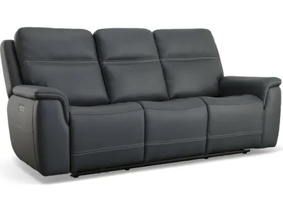 Sawyer Marine Leather Power Reclining Sofa with Power Headrests & Lumbar