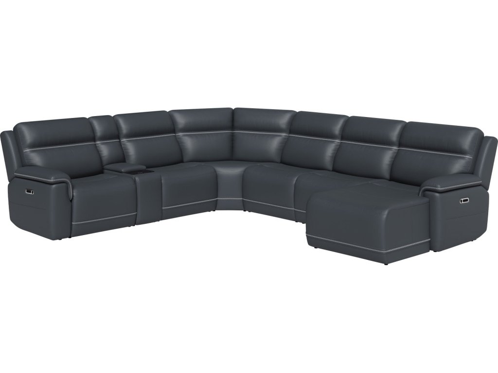 Sawyer Leather Power Reclining Sectional with Power Headrests & Lumbar - image 10