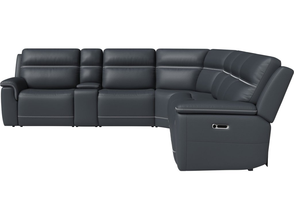 Sawyer Leather Power Reclining Sectional with Power Headrests & Lumbar - image 11