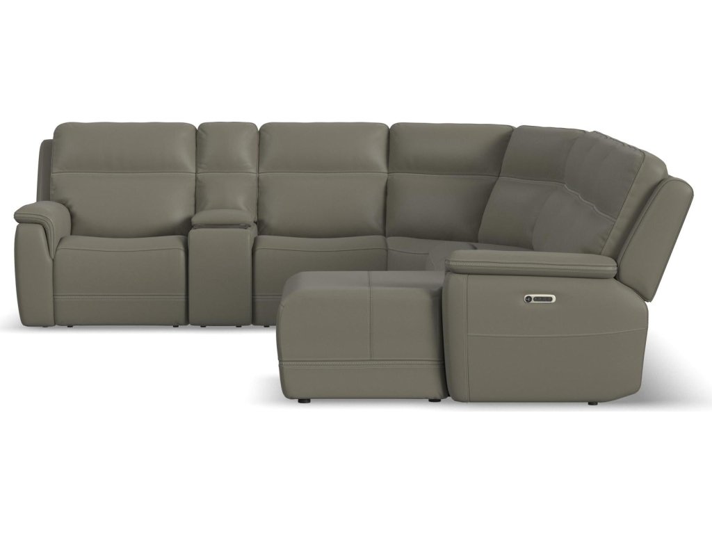 Sawyer Leather Power Reclining Sectional with Power Headrests & Lumbar - image 12