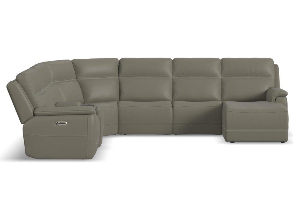 Sawyer Leather Power Reclining Sectional with Power Headrests & Lumbar - image 15