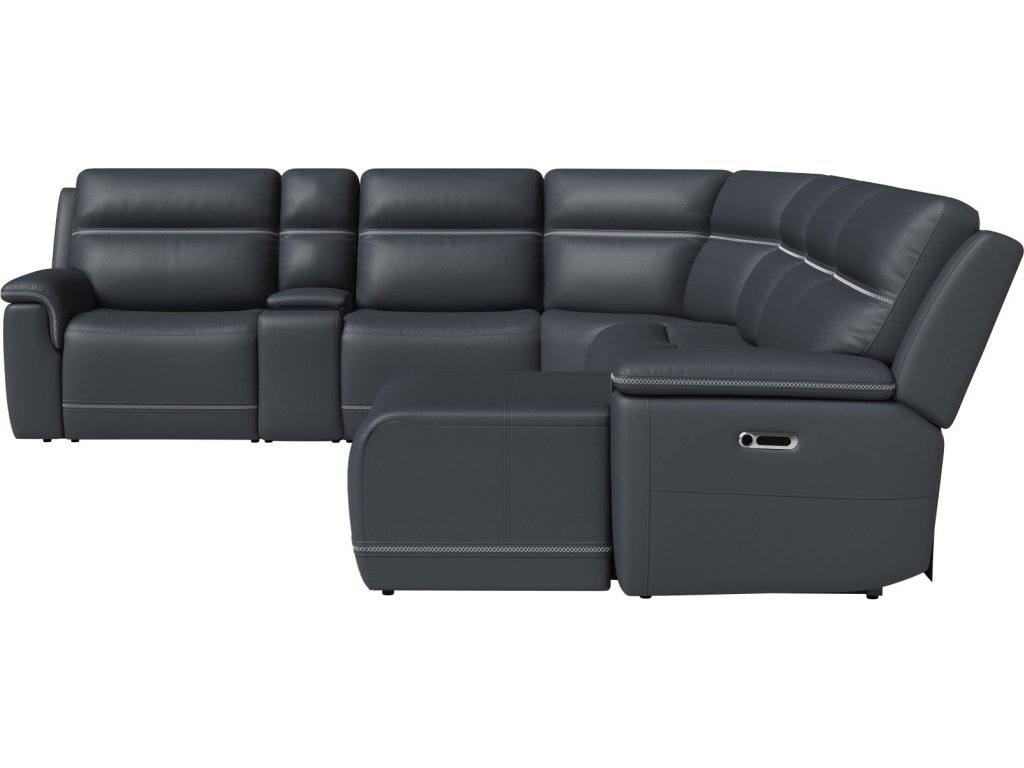 Sawyer Leather Power Reclining Sectional with Power Headrests & Lumbar - image 2