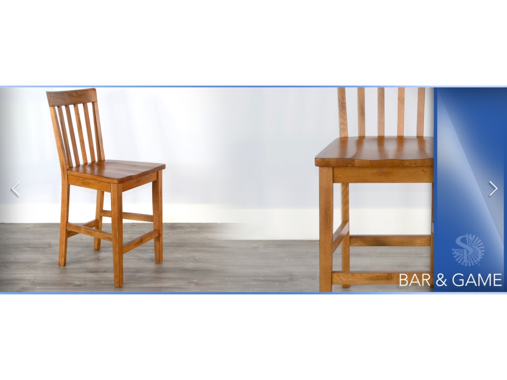 24”H Sedona Slatback Barstool Wood Seat - image 1