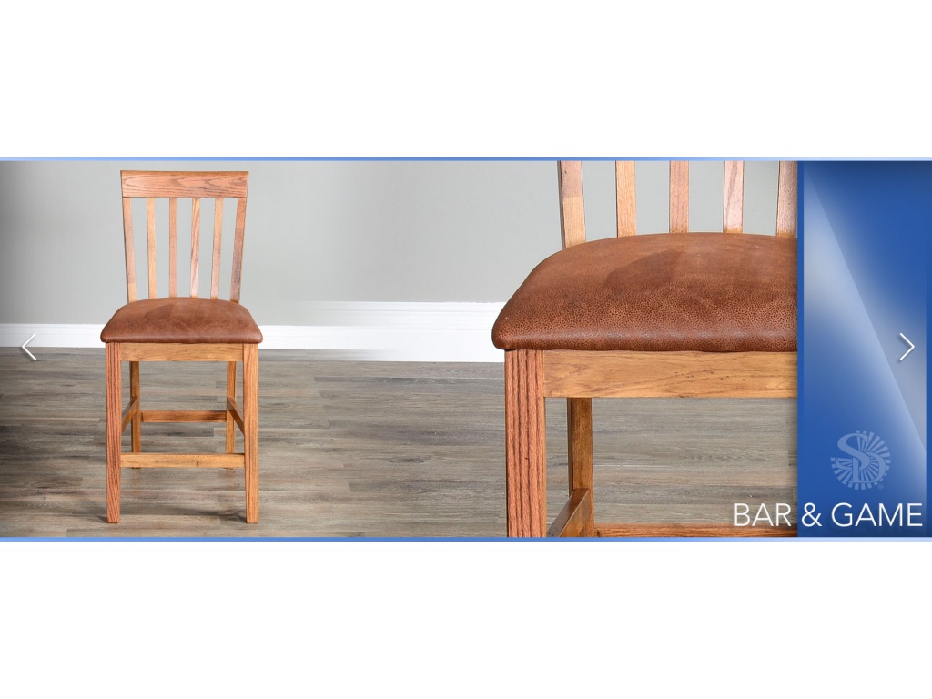 24”H Sedona Slatback Barstool Wood Seat - image 3