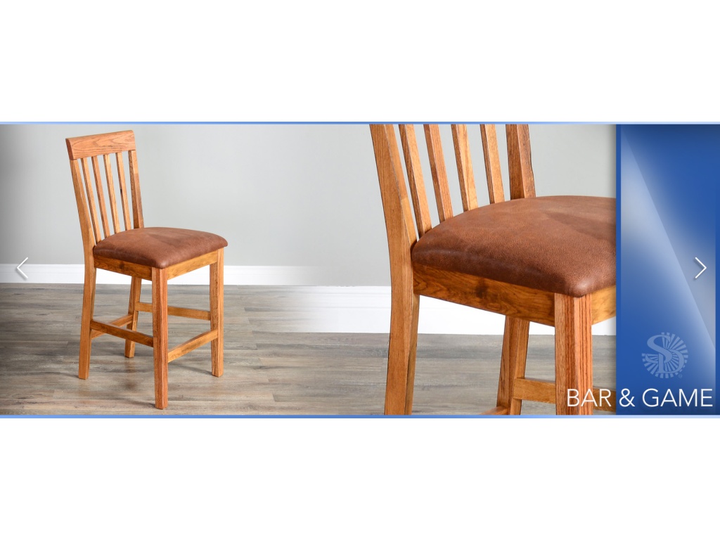 24”H Sedona Slatback Barstool Wood Seat - image 4