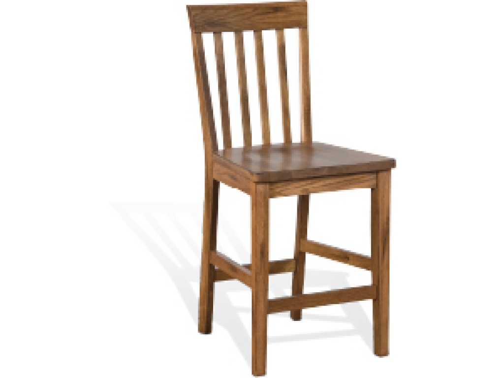 24”H Sedona Slatback Barstool Wood Seat - main image