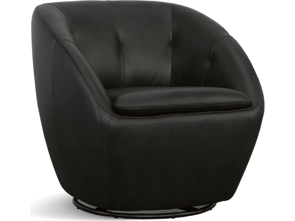 Wade Ebony Leather Swivel Chair - main image