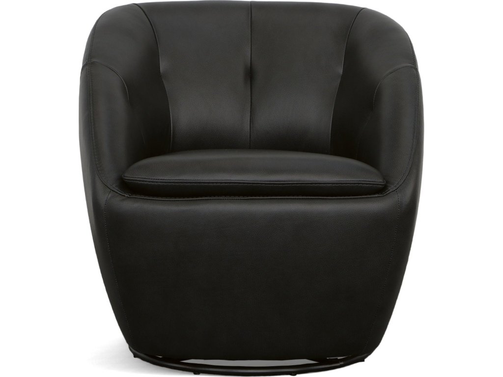 Wade Ebony Leather Swivel Chair - image 2