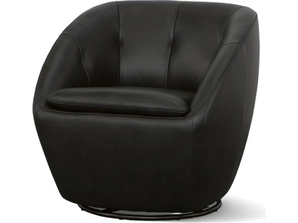 Wade Ebony Leather Swivel Chair - image 4
