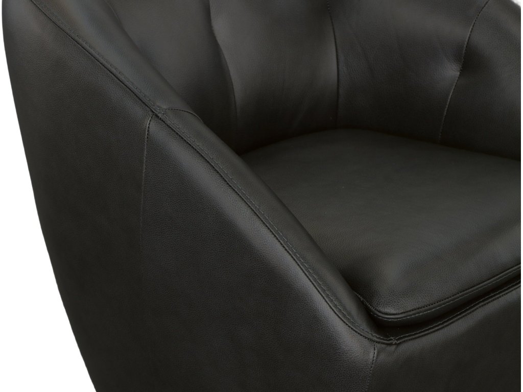Wade Ebony Leather Swivel Chair - image 6