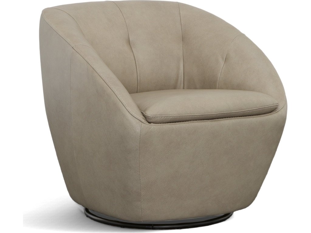 Wade Shitake Leather Swivel Chair - main image