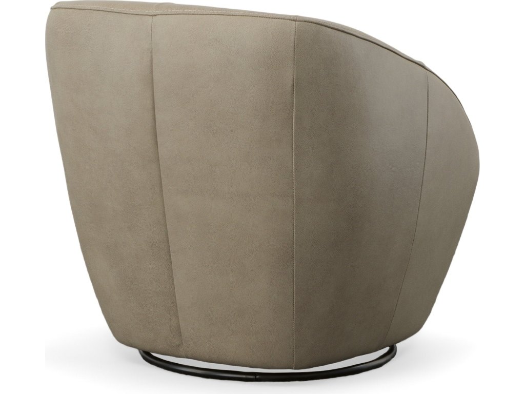 Wade Shitake Leather Swivel Chair - image 6
