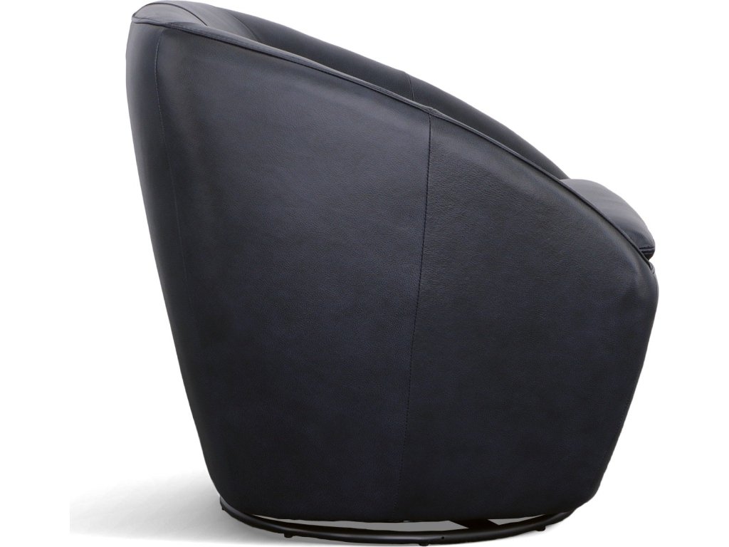 Wade Midnight Leather Swivel Chair - image 3