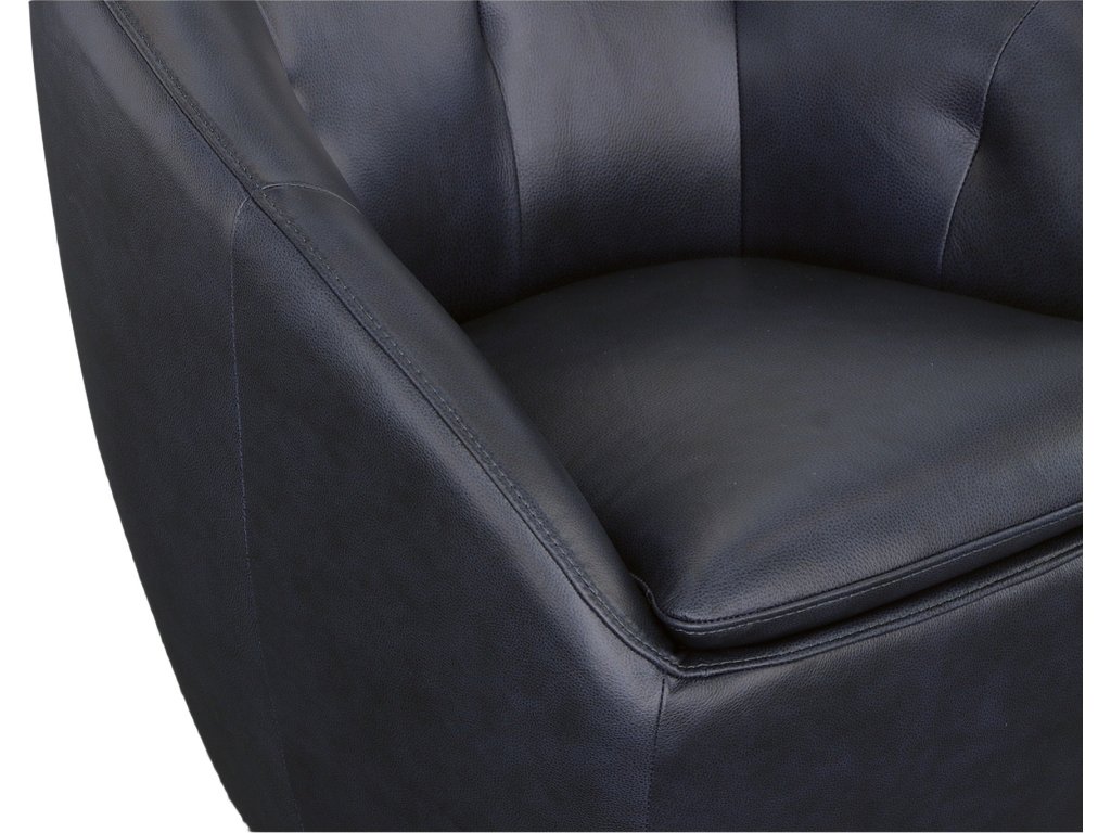 Wade Midnight Leather Swivel Chair - image 5