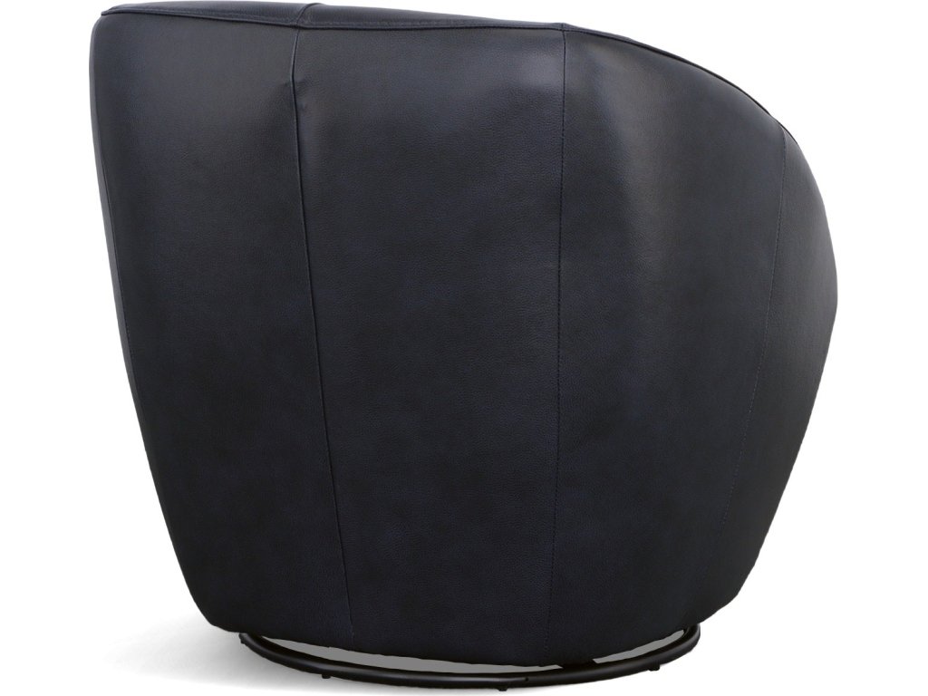 Wade Midnight Leather Swivel Chair - image 7