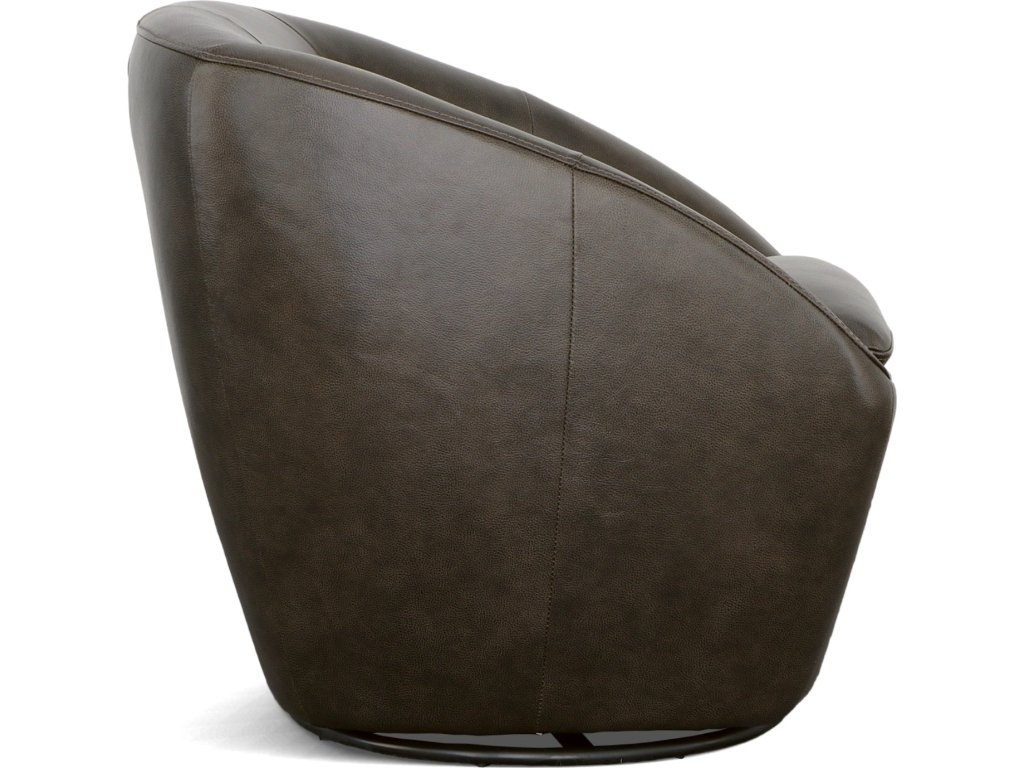 Wade Carob Leather Swivel Chair - image 3