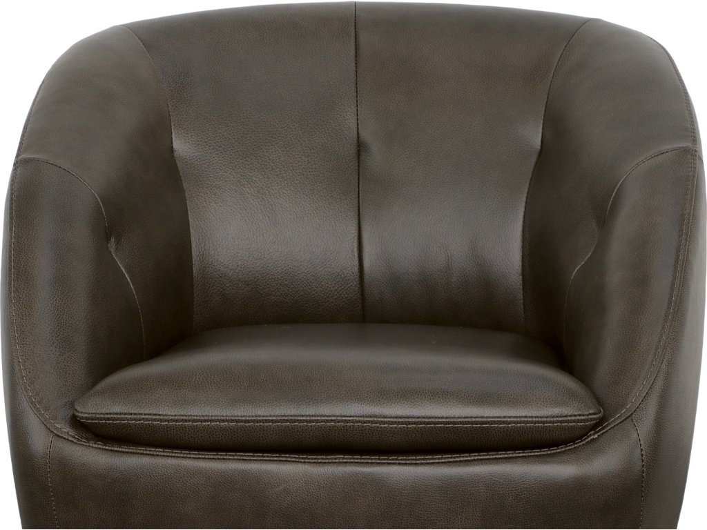Wade Carob Leather Swivel Chair - image 4