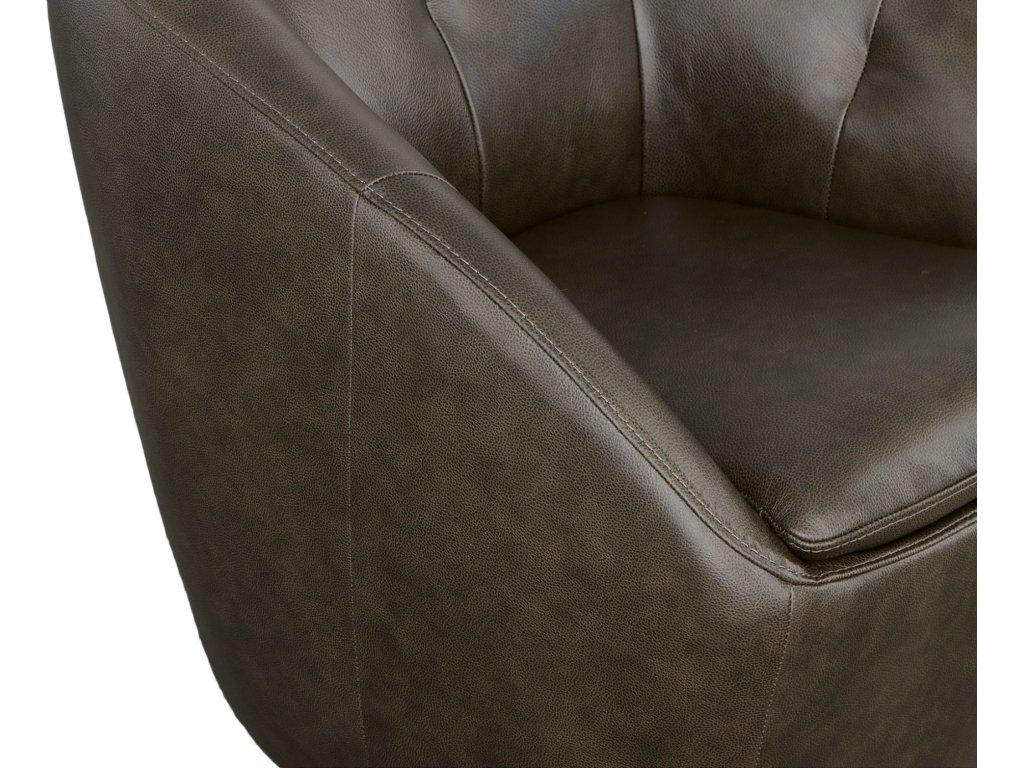 Wade Carob Leather Swivel Chair - image 5