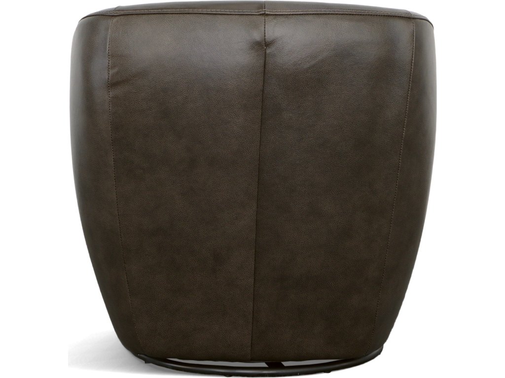 Wade Carob Leather Swivel Chair - image 6