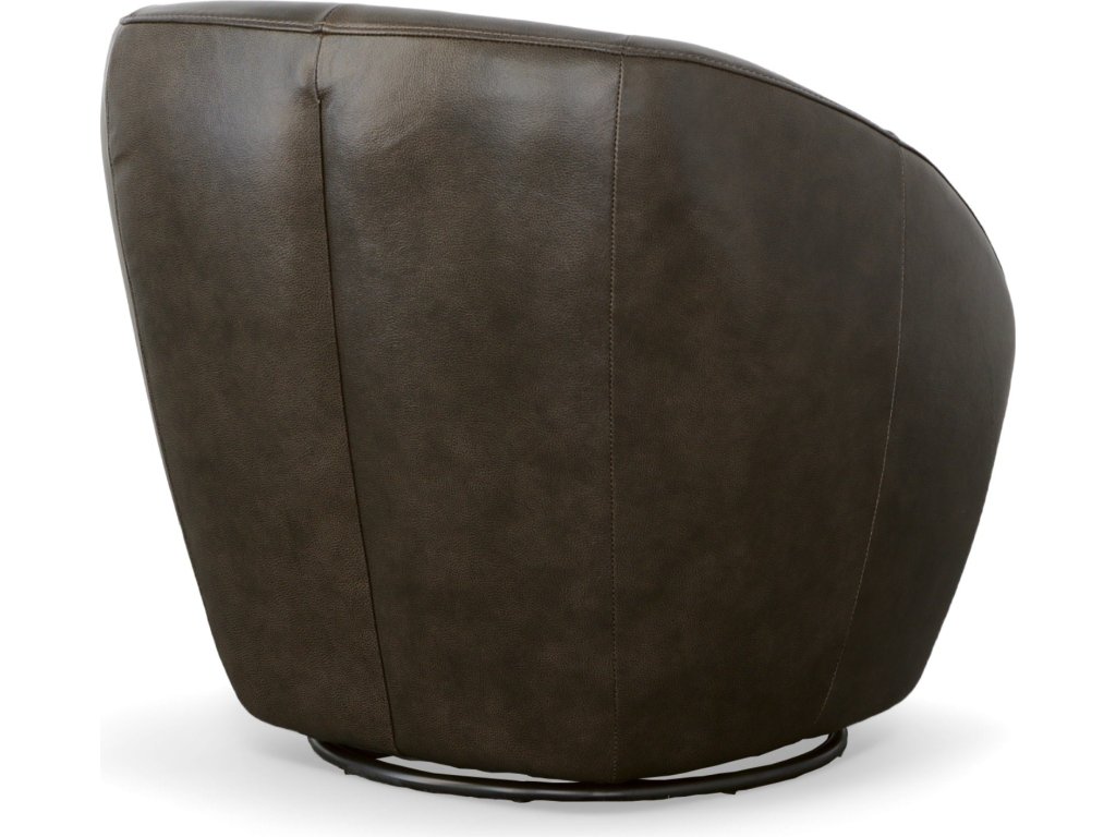 Wade Carob Leather Swivel Chair - image 7